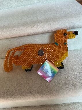 ADORABLE NWT SUSAN ALEXANDRA WEENY DACHSHUND BEADED CROSSBODY BAG